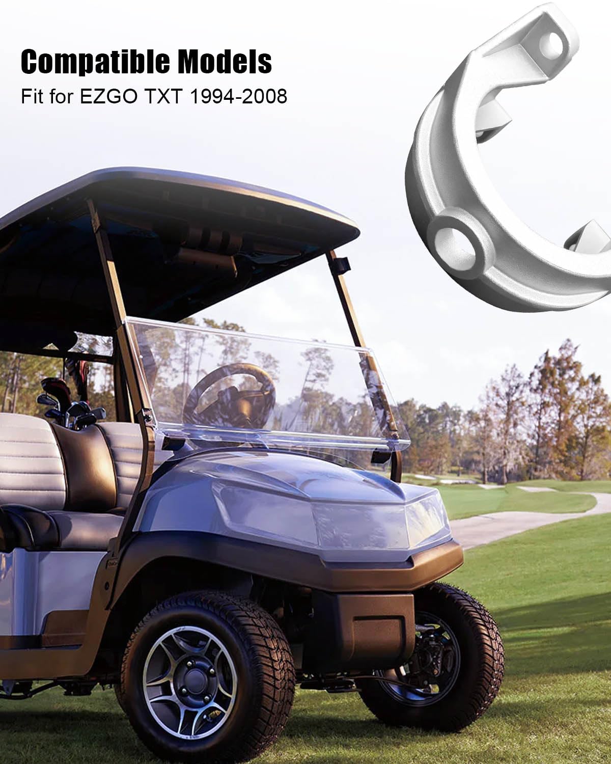 TIKSCIENCE EZGO TXT rear axle cap closeup shows corrosion-resistant construction