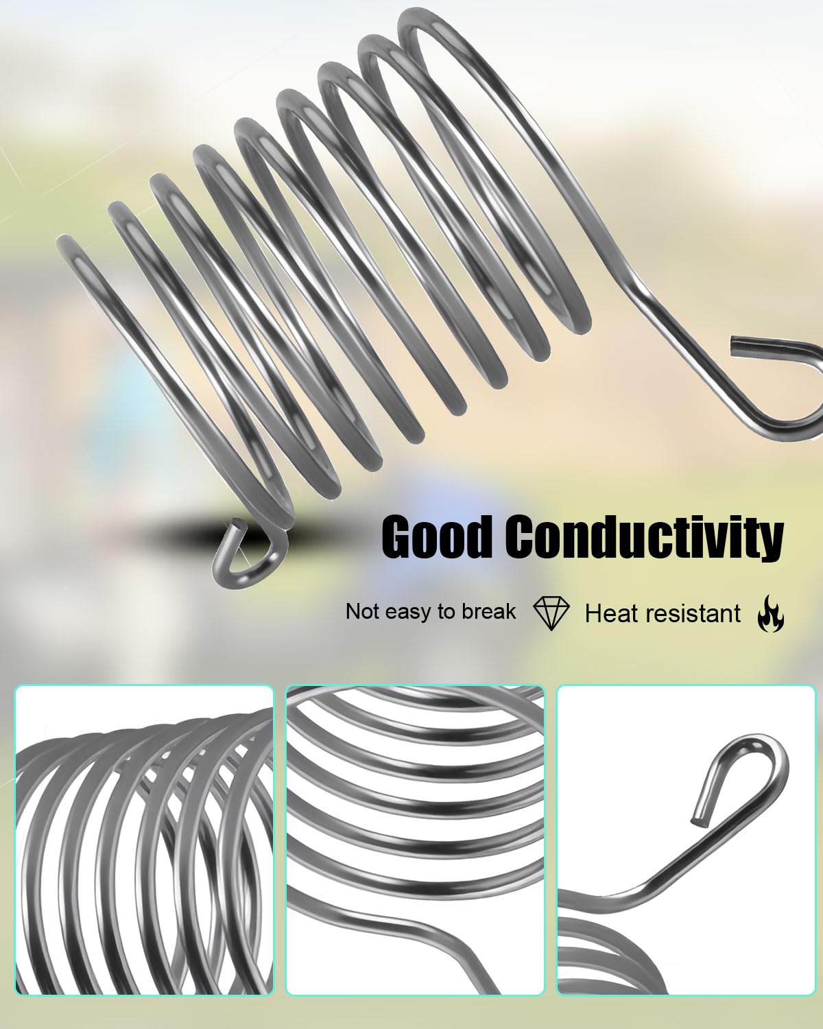 TIKSCIENCE Stainless steel resistor close-up highlighting durable conductivity