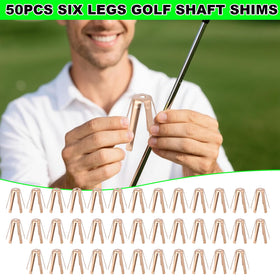 Tinoyal 50-piece package of brass golf shaft shims for value and replacements.