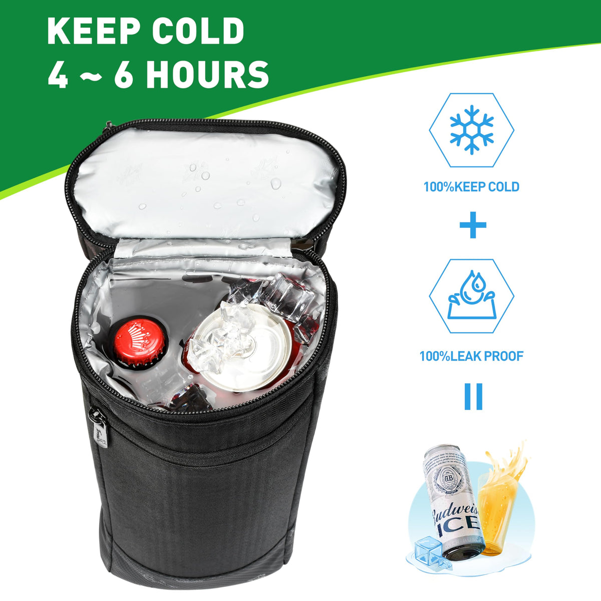Tirrinia cooler bag front pocket storage for golf accessories