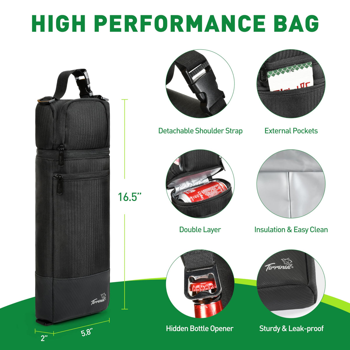 Gift-ready Tirrinia golf cooler bag ideal for golfers