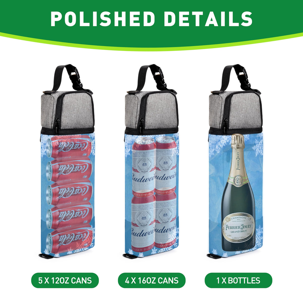Lightweight, compact Tirrinia cooler bag fits easily into golf bags