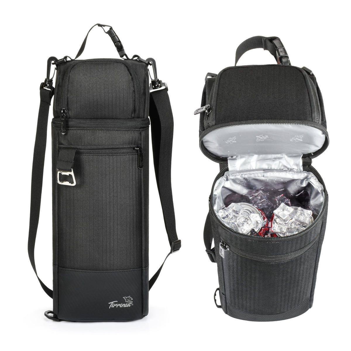 Tirrinia golf cooler bag on cart keeps drinks cold during a round