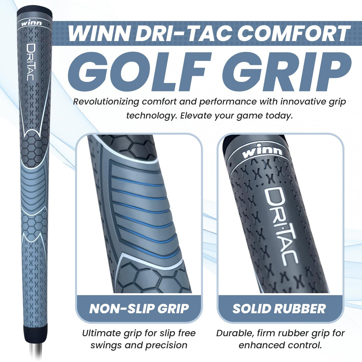 Titanun Dri-Tac Oversize grip in rain shows slip-resistant feel.