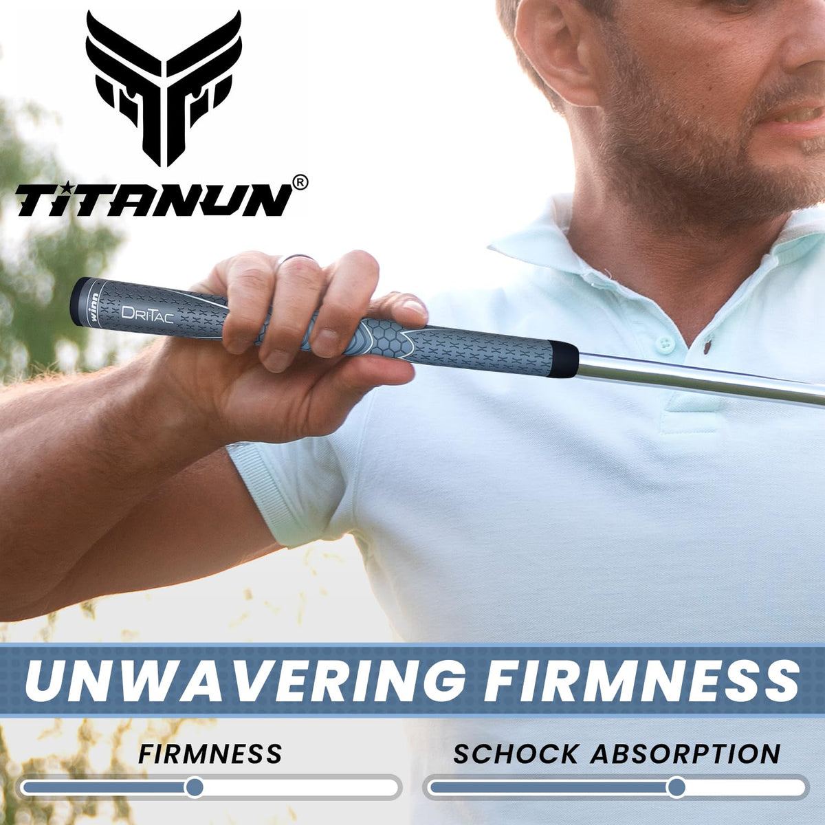 Titanun WINN Dri-Tac Oversize stitching detail adds durability