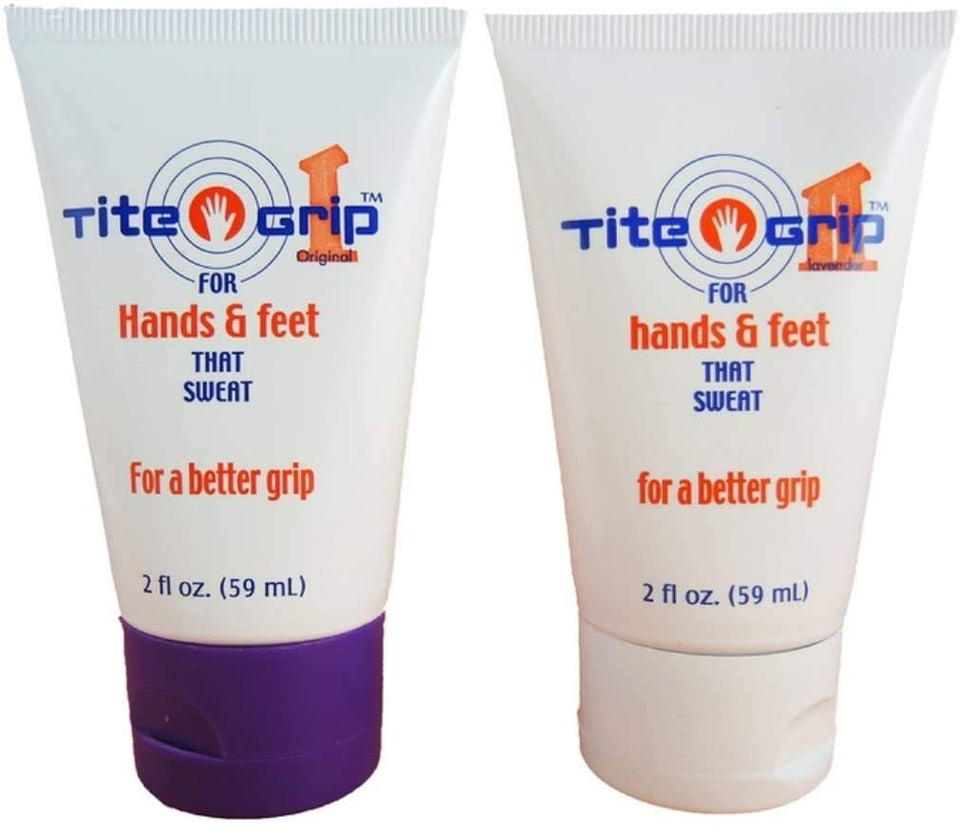 Tite Grip hand cream being applied to palms for improved grip during sports