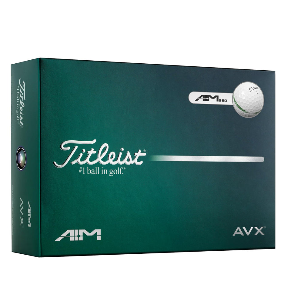 Titleist AVX AIM ball features an alignment design to improve aim and accuracy on greens.