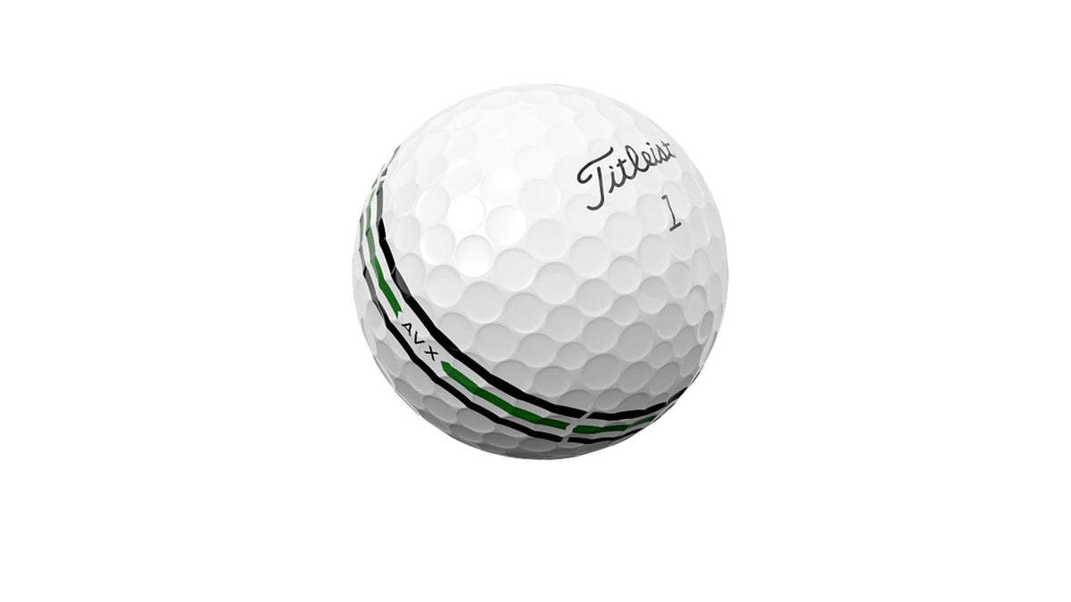 Titleist AVX low-spin design suggesting longer distance from tee to green.