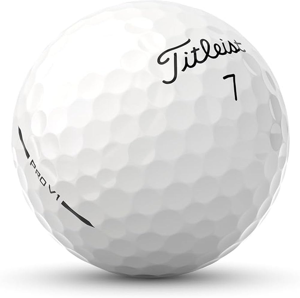 Titleist Pro V1 2025 box front in white signaling reliable distance and control.