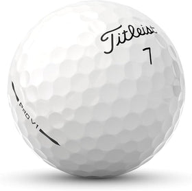 Titleist Pro V1 2025 box front in white signaling reliable distance and control.