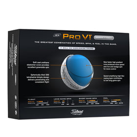 Titleist Pro V1 AIM Enhanced soft urethane cover delivering greenside spin and feel.