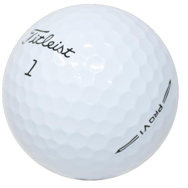 Titleist Pro V1 close-up of the white ball, urethane cover for soft feel.