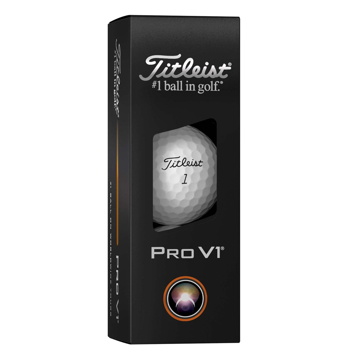 Titleist Pro V1 soft urethane cover close-up showing greenside spin potential.
