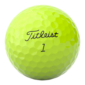 Titleist Pro V1 Yellow ball core focus highlighting faster gradient core.