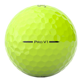 Titleist Pro V1 Yellow ball with 388 dimple design for consistent flight.