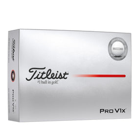 Titleist Pro V1x AIM Enhanced alignment stamp closeup improves aim with clear visual cues