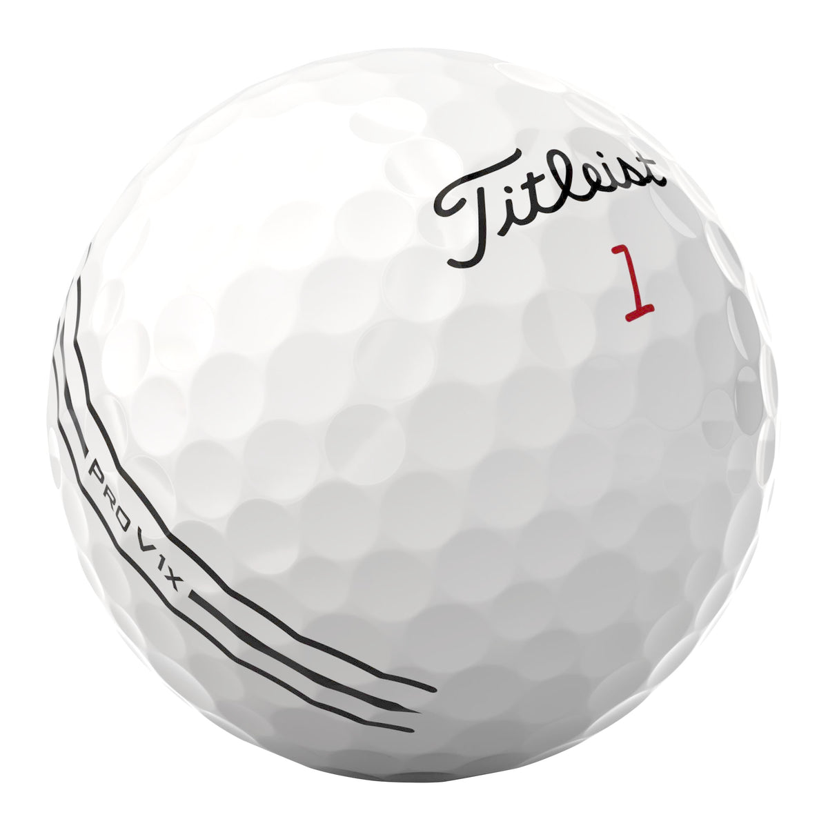 Titleist Pro V1x AIM Enhanced high-flex casing reduces long-game spin for smoother shots