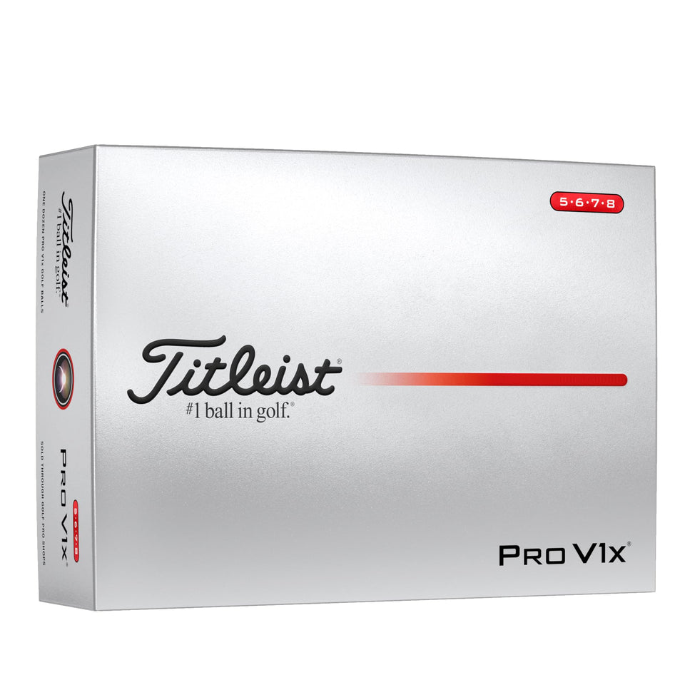 Titleist Pro V1x High #s ball close-up shows the optimized dimple design for stable flight.