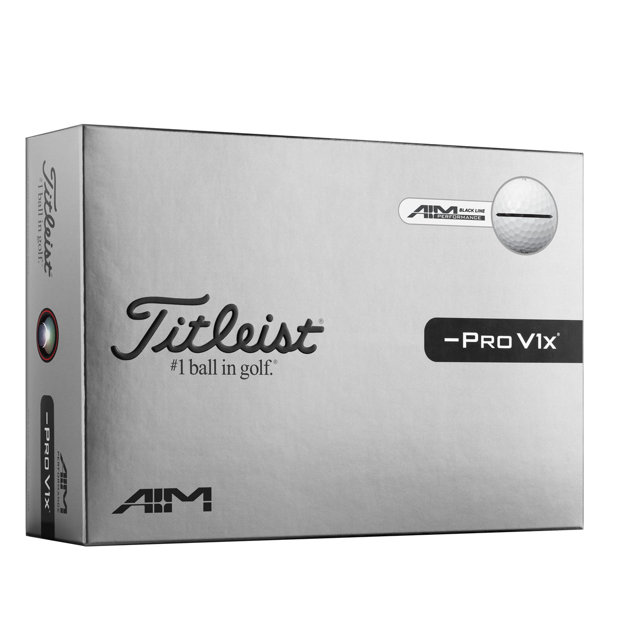Titleist Pro V1x Left Dash Aim Performance with 105-degree alignment marking for precise aiming