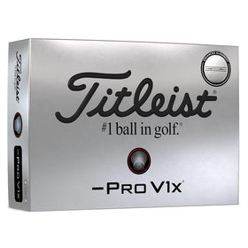Titleist Pro V1x Left Dash ball closeup highlighting precision alignment and high flight potential.