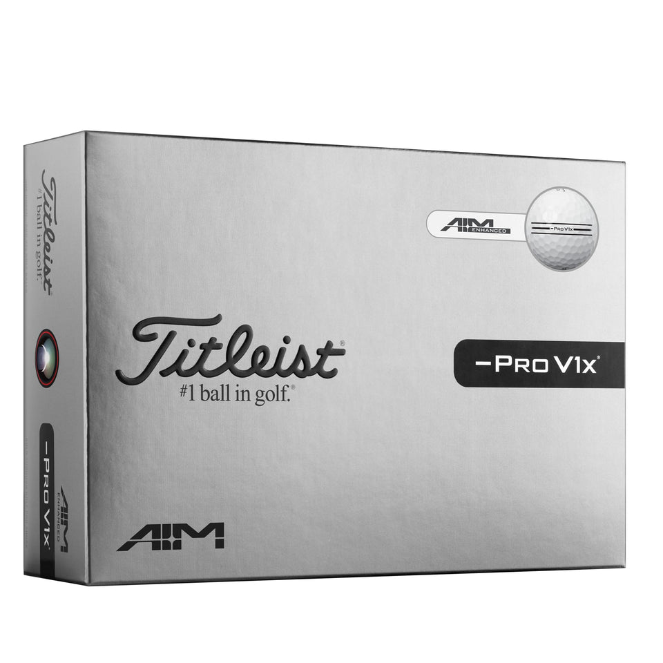 Titleist Pro V1x Left Dash enhanced alignment ball for consistent distance and spin control.