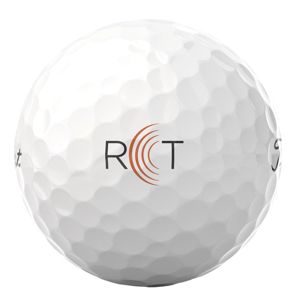 Titleist Pro V1x Left Dash RCT ball close-up for high flight and data capture.