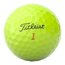 Titleist Pro V1x Yellow ball cover detail highlighting soft urethane for greenside spin