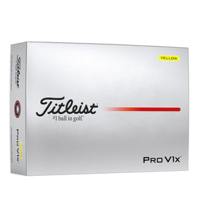 Titleist Pro V1x Yellow ball front view showing premium construction for distance and consistency