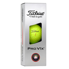 Titleist Pro V1x Yellow ball side profile highlighting sleek design and visibility