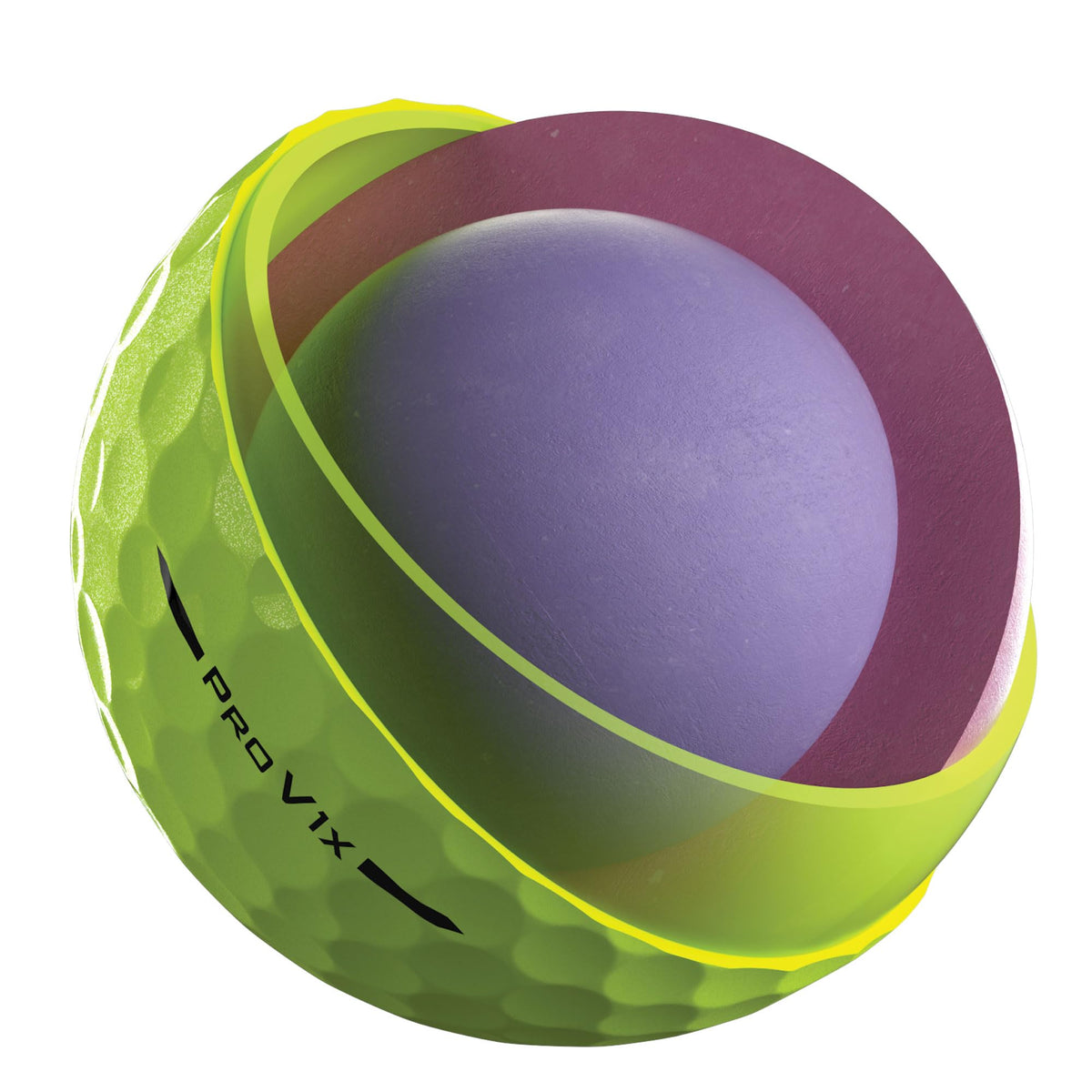 Titleist Pro V1x Yellow ball soft cover closeup indicating premium feel