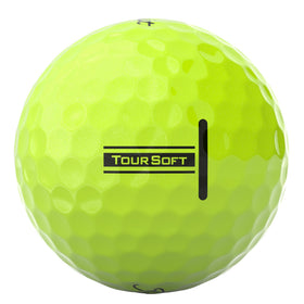 Titleist Tour Soft yellow ball soft feel focus during play.
