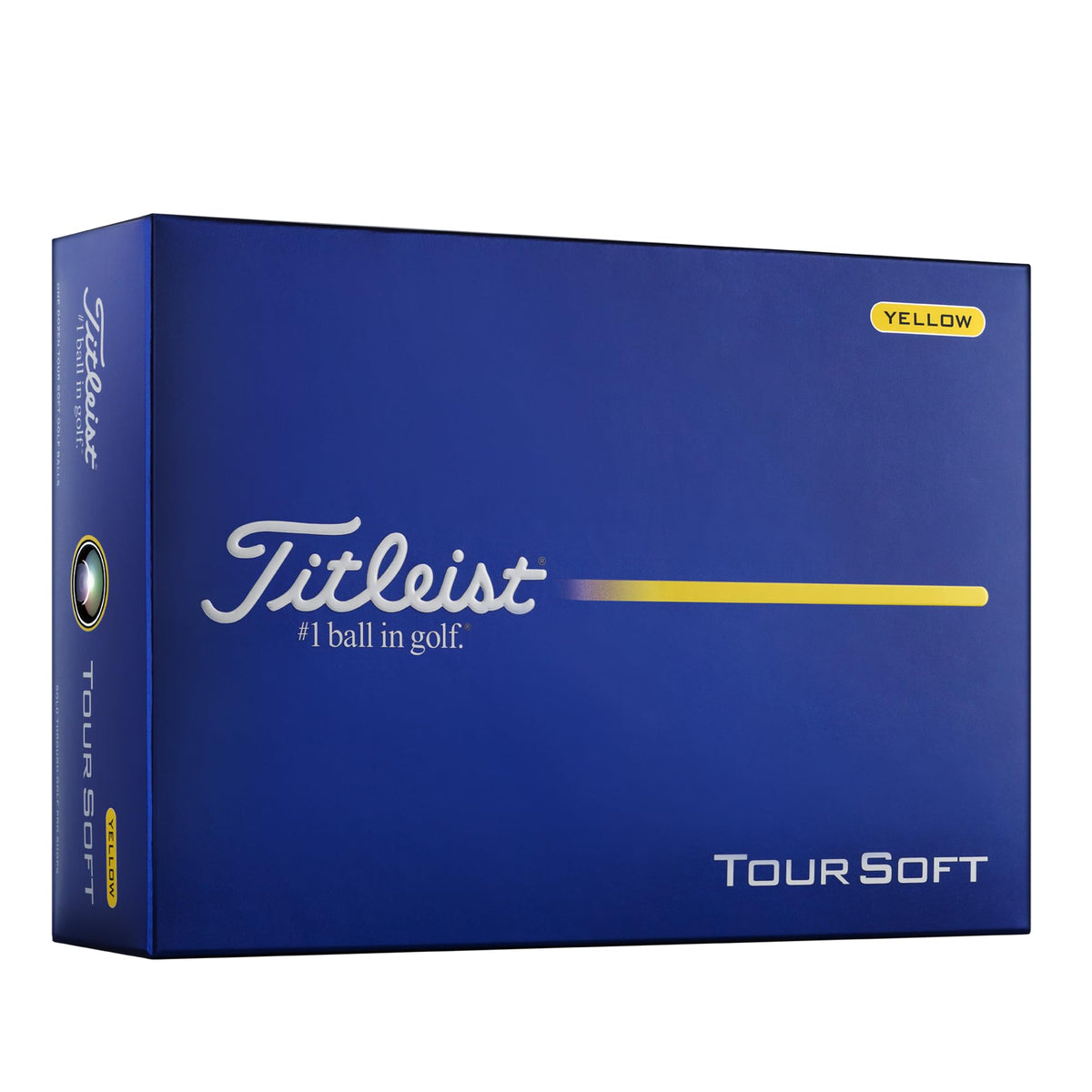 Titleist Tour Soft Yellow core closeup highlighting soft feel and distance potential.