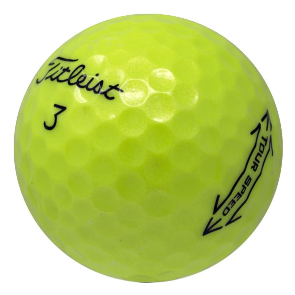 Titleist Tour Speed yellow golf ball in pristine condition for reliable distance.