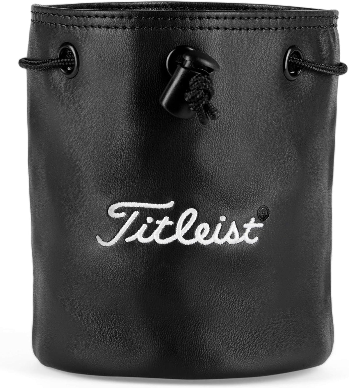 Titleist Travel Gear professional valuables golf pouch opened to show pinch closure and quick access