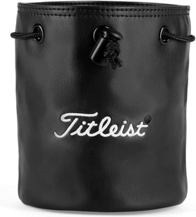 Titleist Travel Gear professional valuables golf pouch opened to show pinch closure and quick access