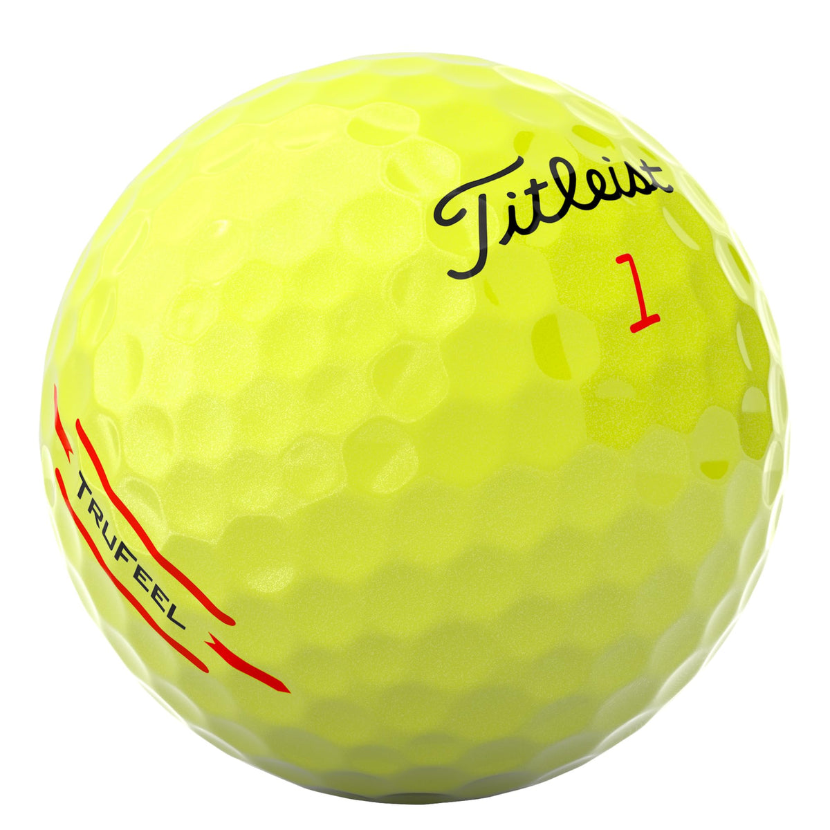 Titleist TruFeel yellow ball with TruFlex cover for greenside control.