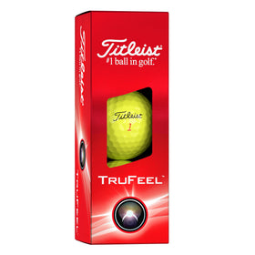 Titleist TruFeel yellow ball core and cover highlighted for smooth feel.