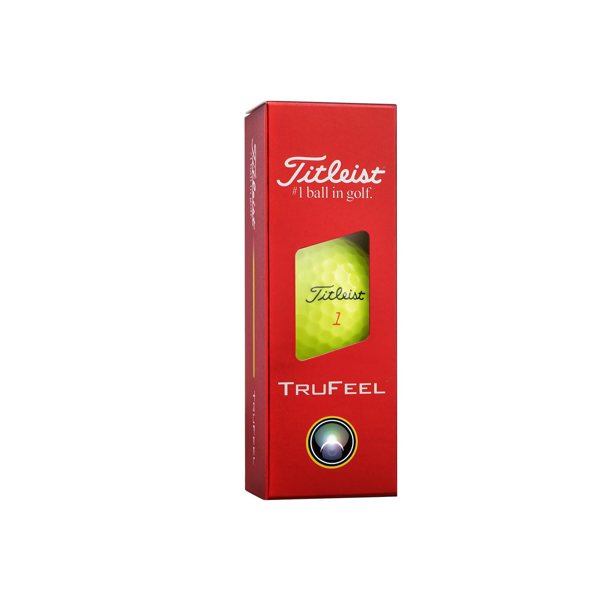 Titleist TruFeel Yellow soft-cover close-up conveys greenside control and spin benefits.