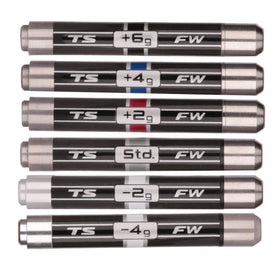 Close-up of Titleist TS3 weight 6g showing precise increments.