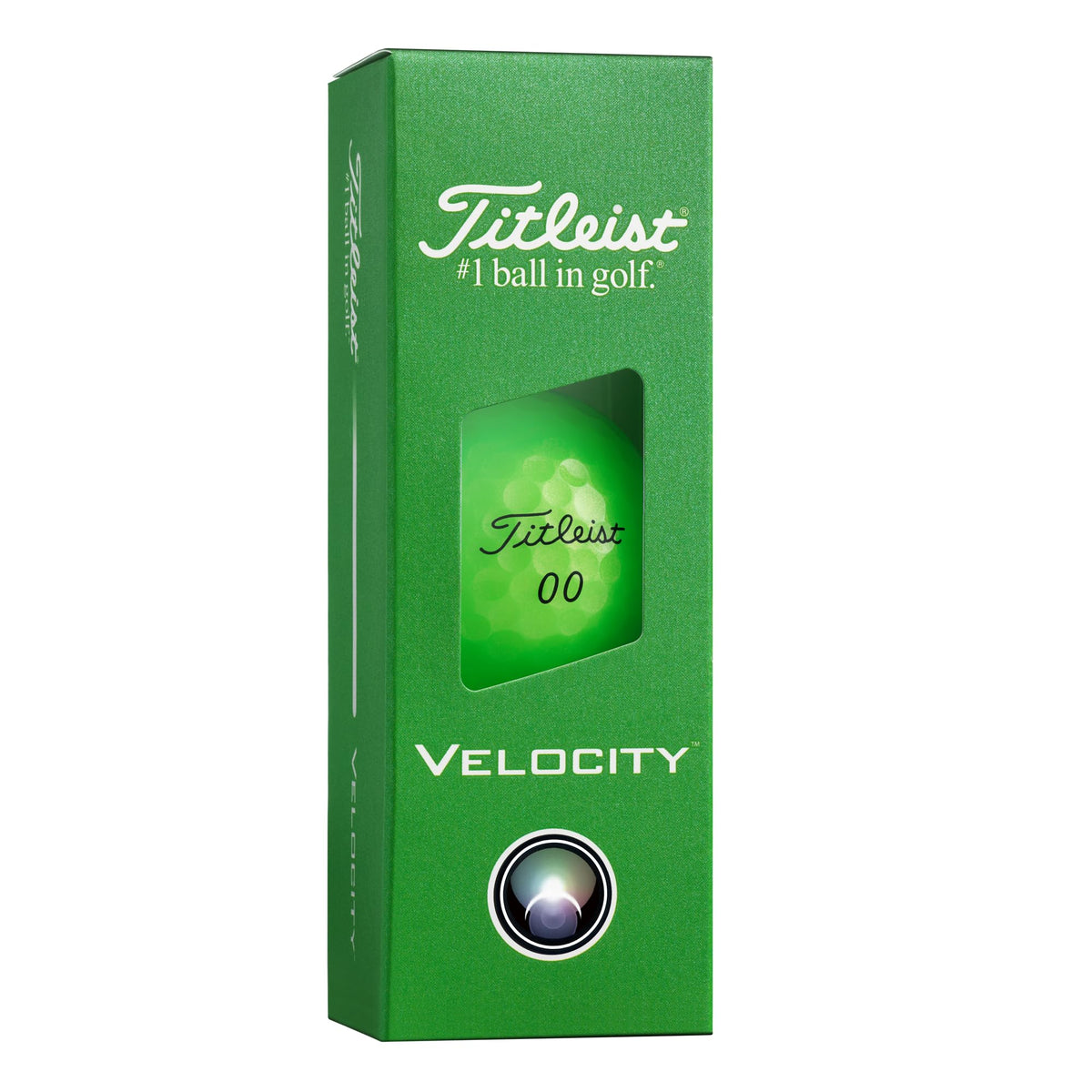 Titleist Velocity Green golf ball in flight demonstrating launch and distance potential
