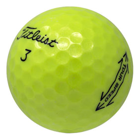 Titleist Tour Speed yellow ball designed for long distance performance.