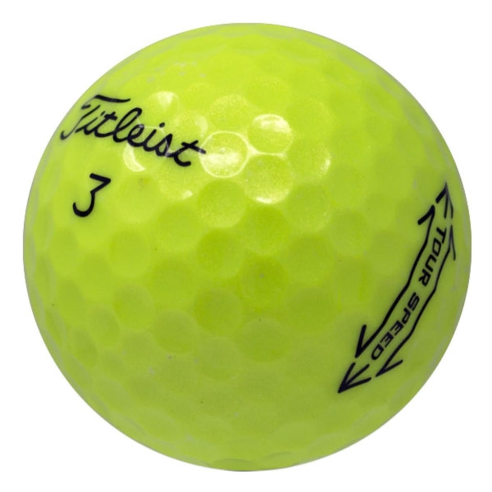 Titleist Tour Speed yellow ball designed for long distance performance.