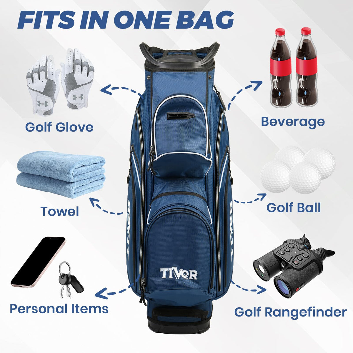 Tivor 2026 bag features a sturdy base for stability on carts.