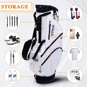 Tivor Golf Stand Bag eight-pocket layout keeps gear accessible and organized.