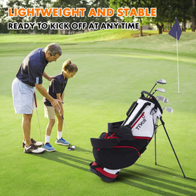 Stable legs with wide stance support Tivor bag on uneven terrain