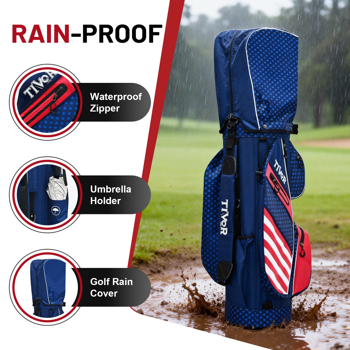 Velour-lined valuables pocket protects essentials on course