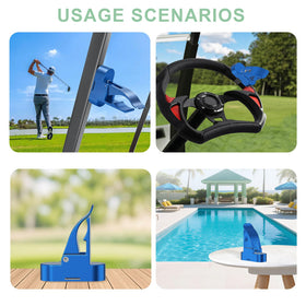 Multi-position attachment enables versatile placement on carts or gear.