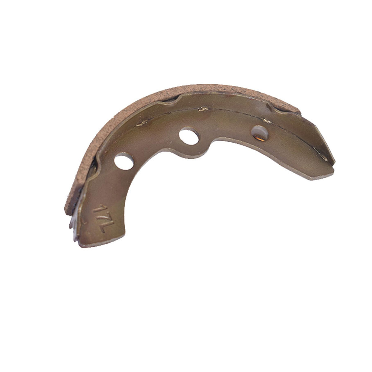 TJHSM brake shoes side view, ready for replacement and inspection.