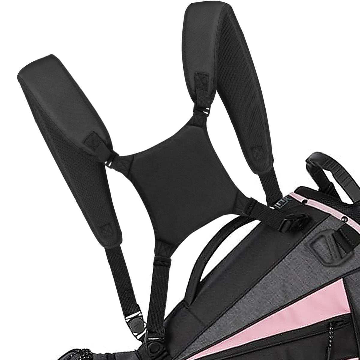 Tkocisa golf bag strap with four clips for stable attachment and balanced weight distribution.
