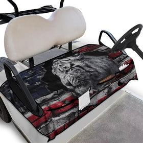 TOADDMOS American flag tiger seat cover with four front pockets keeps essentials within reach